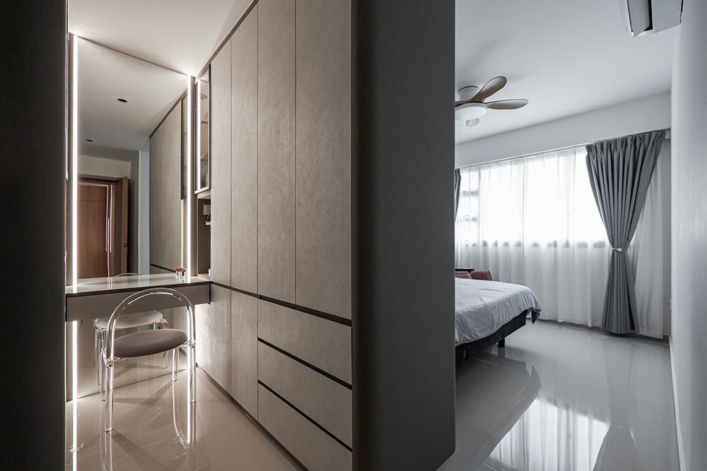 Scandinavian Bedroom with Wardrobe and Bedroom Dresser