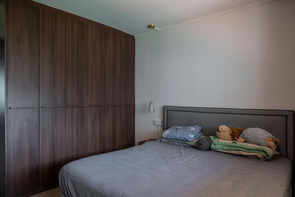 Contemporary Bedroom with Wardrobe and Bedside Table