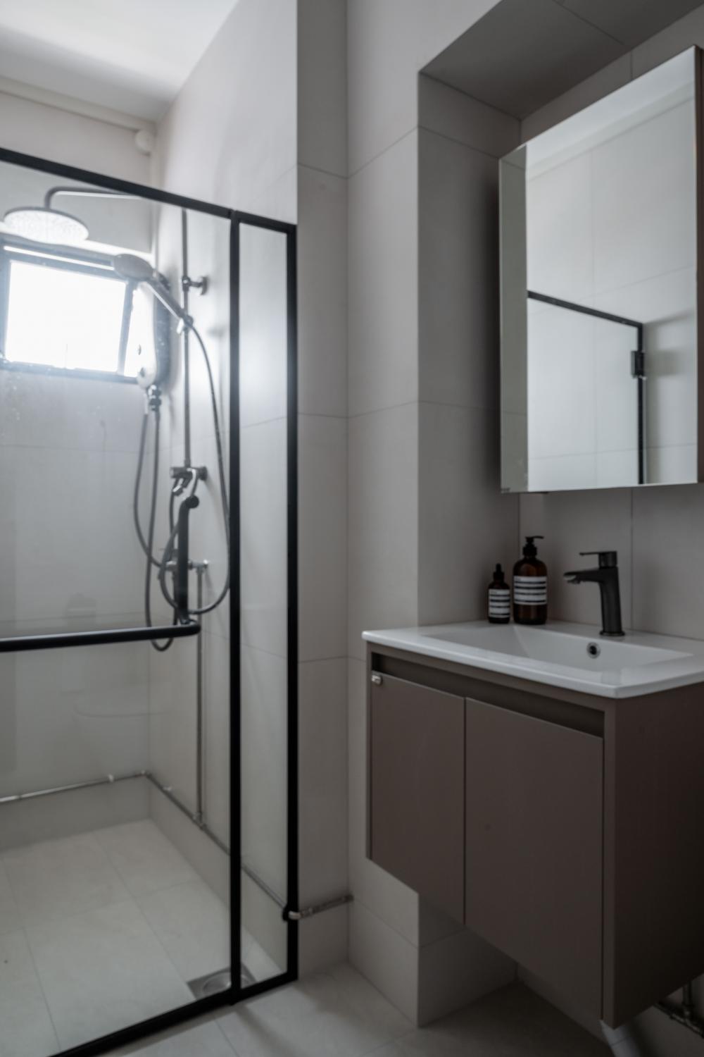 Contemporary Bathroom with Bathroom Sinks and Showers