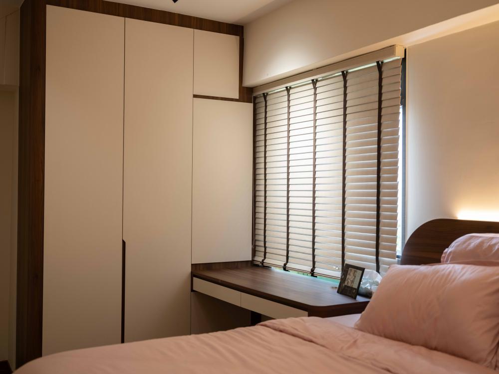 Scandinavian Bedroom with Wardrobe and Closet