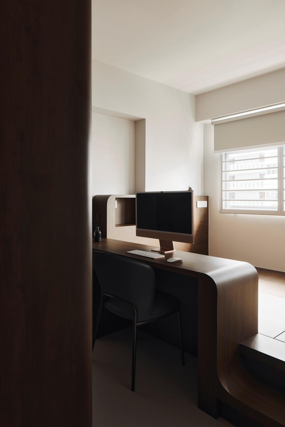 Contemporary Bedroom with Desk and Desk Chairs