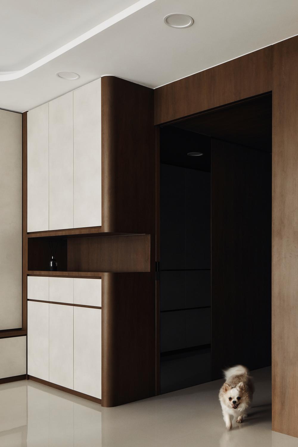 Contemporary Living Room with Storage Cabinets and Display Cabinets