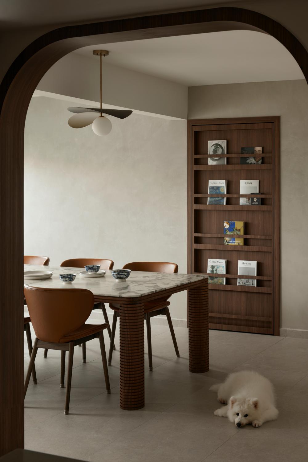 Asian Dining Room with Dining Table and Dining Chairs