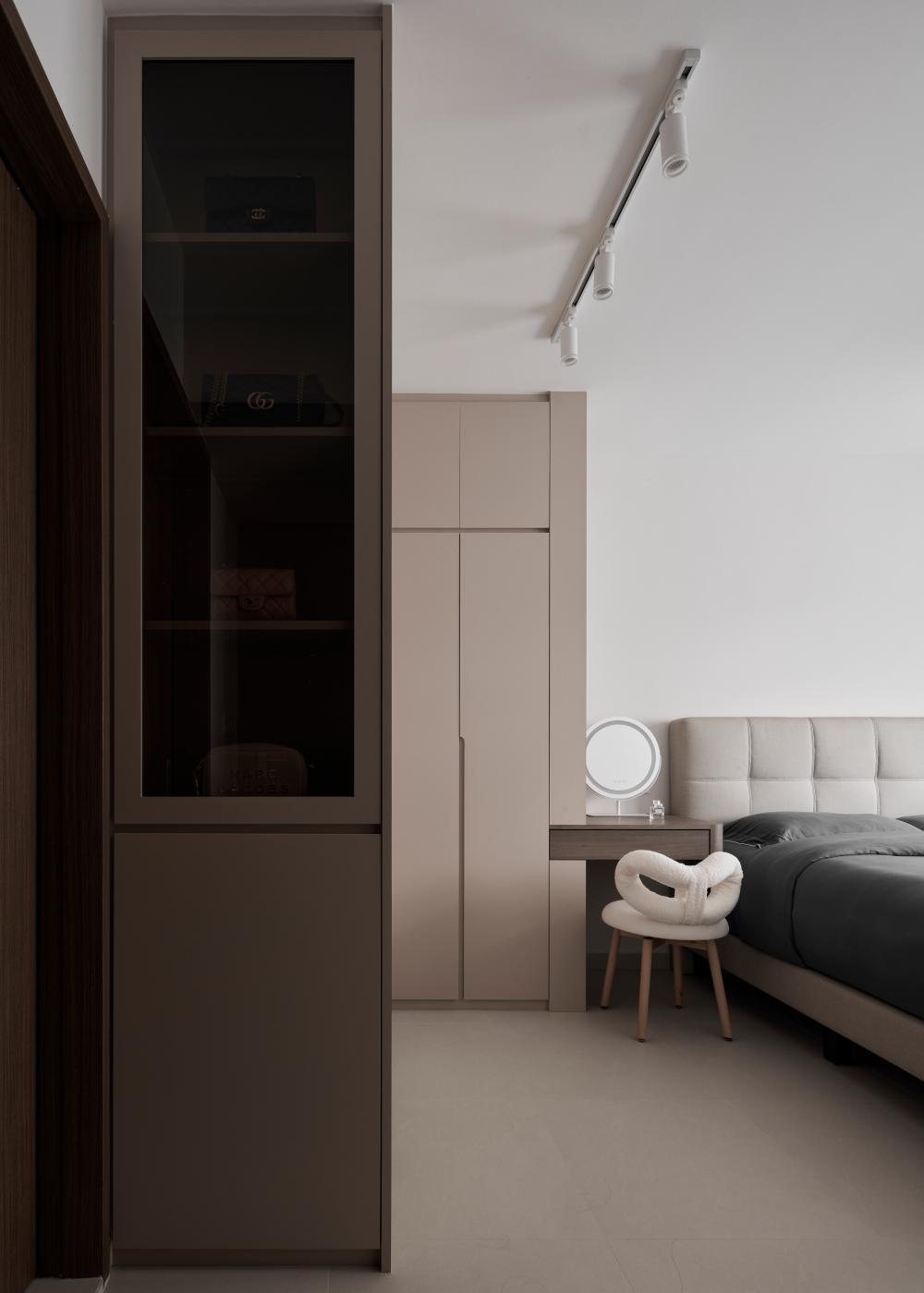 Contemporary Bedroom with Wardrobe and Bedside Table