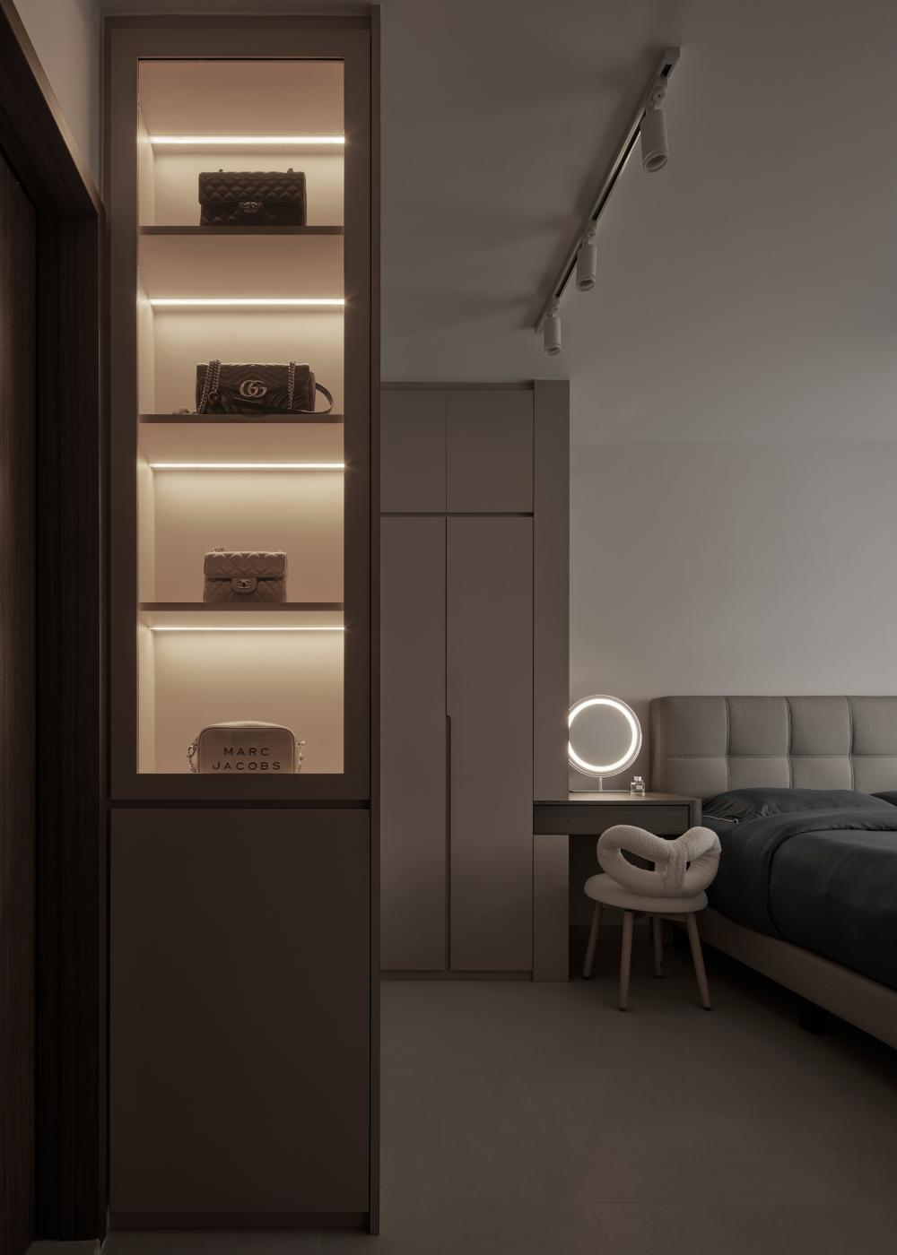Contemporary Bedroom with Wardrobe and Bedside Table
