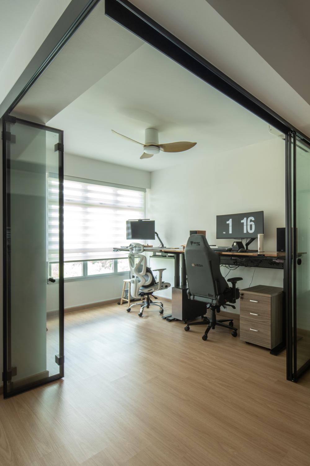 Scandinavian Study with Desk and Lighting