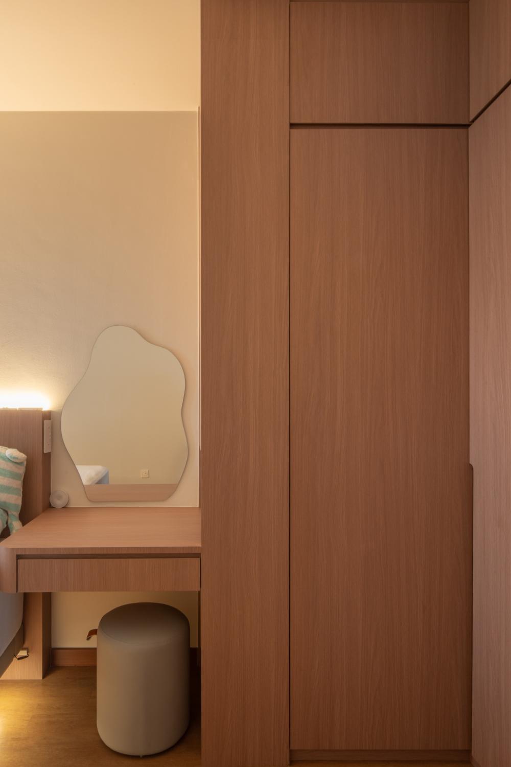 Scandinavian Bedroom with Bedroom Dresser and Bed