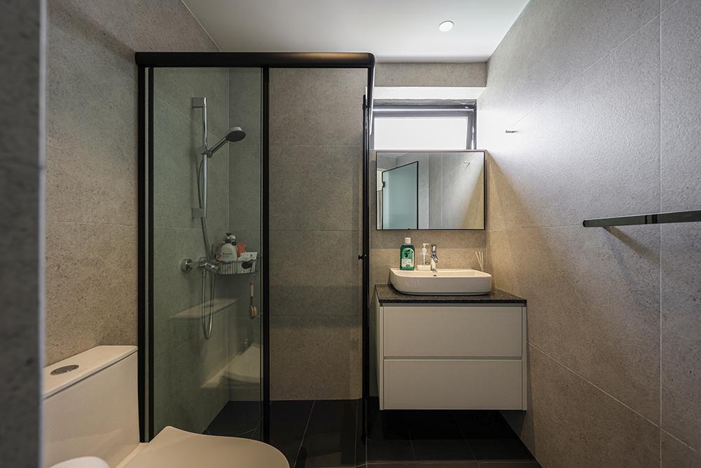 Country Bathroom with Mirror and Shower Screen