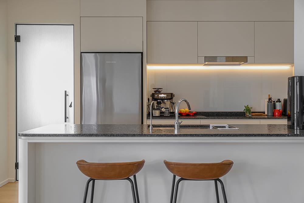 Country Kitchen with Glass Door and Open Kitchen