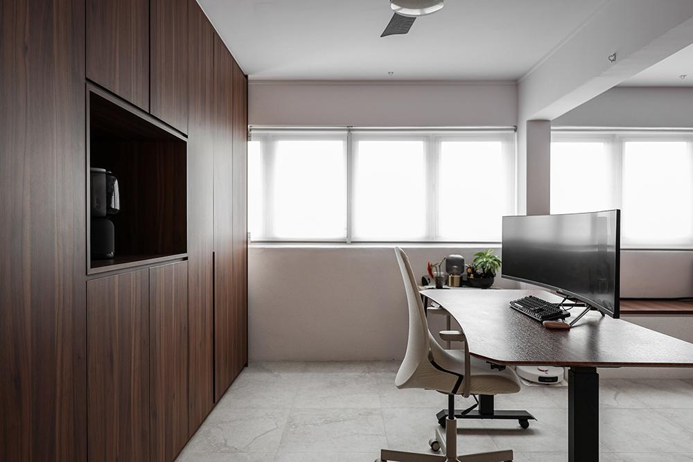Industrial Office with Desk and Storage Cabinets
