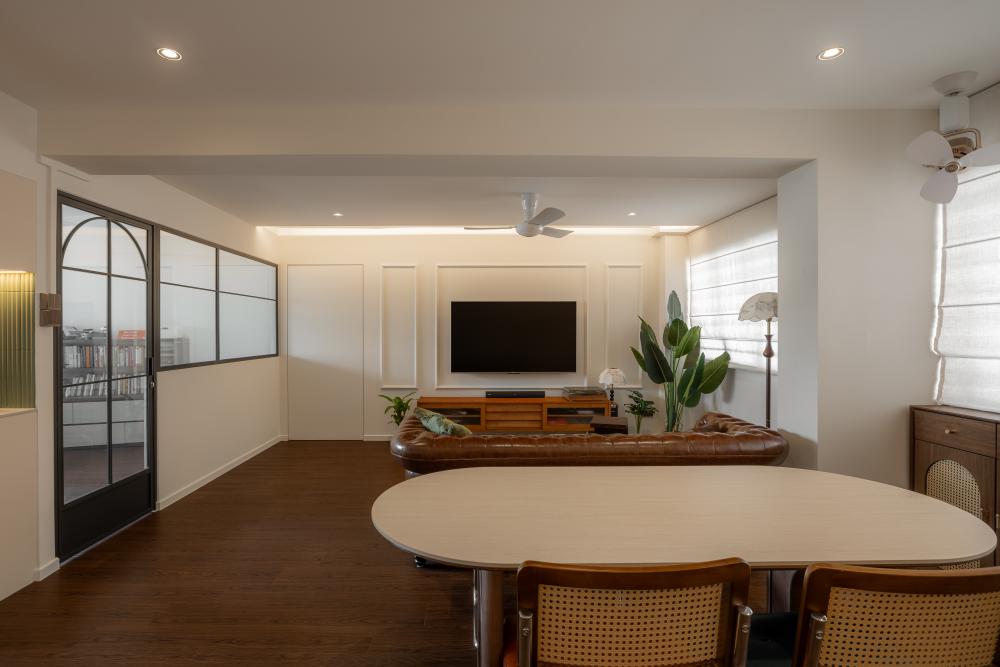 Vintage Living Room with TV Console and Wood TV Console