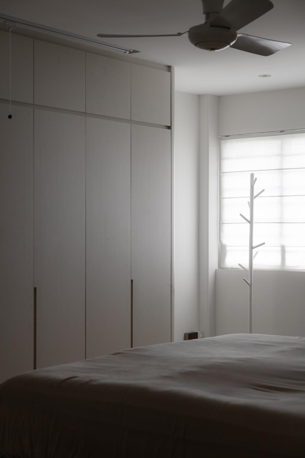 Vintage Bedroom with Wardrobe and Blinds