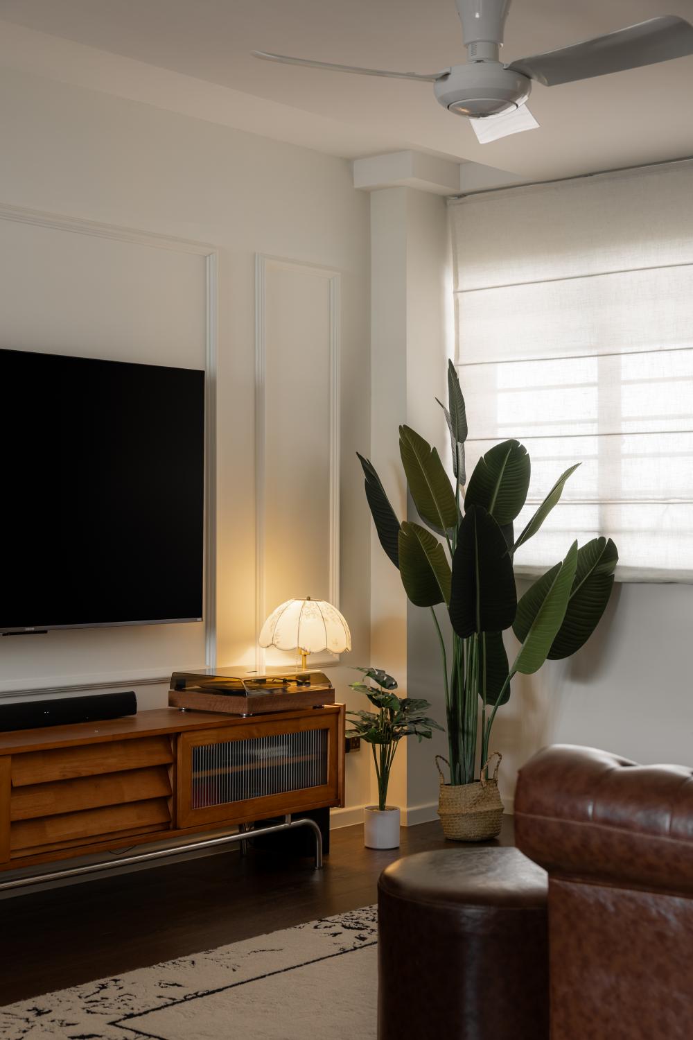 Vintage Living Room with TV Console and Wood TV Console