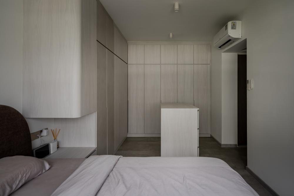 Contemporary Bedroom with Wardrobe and Bedside Table