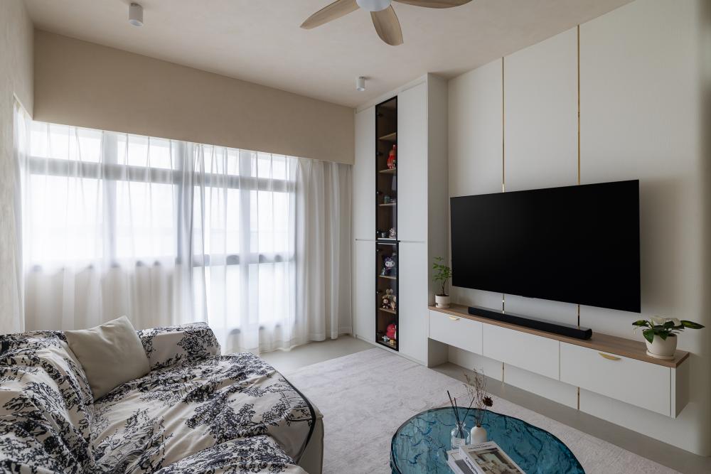 Scandinavian Living Room with TV Console and Sofa