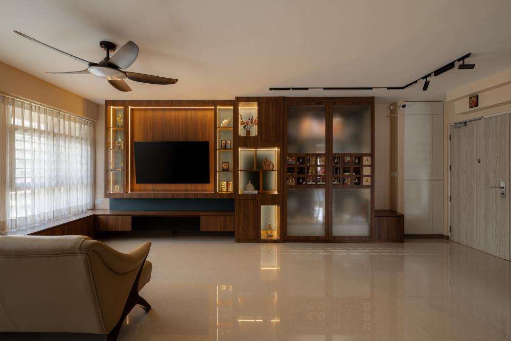 Contemporary Living Room with Settee and TV Console