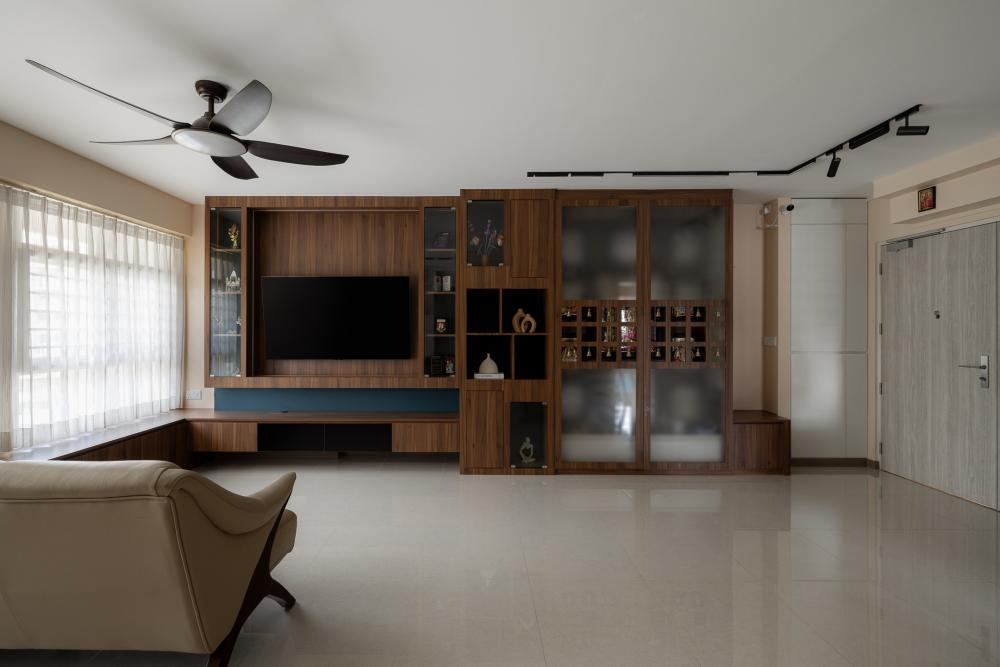 Contemporary Living Room with Settee and TV Console