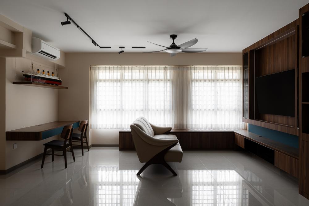 Contemporary Living Room with Settee and TV Console