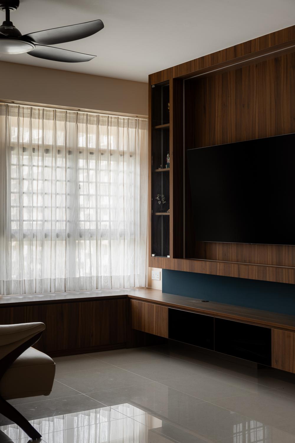 Contemporary Living Room with Settee and TV Console