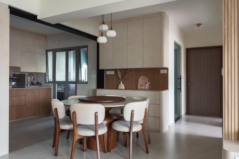 Scandinavian Kitchen with Vinyl Flooring and Open Kitchen