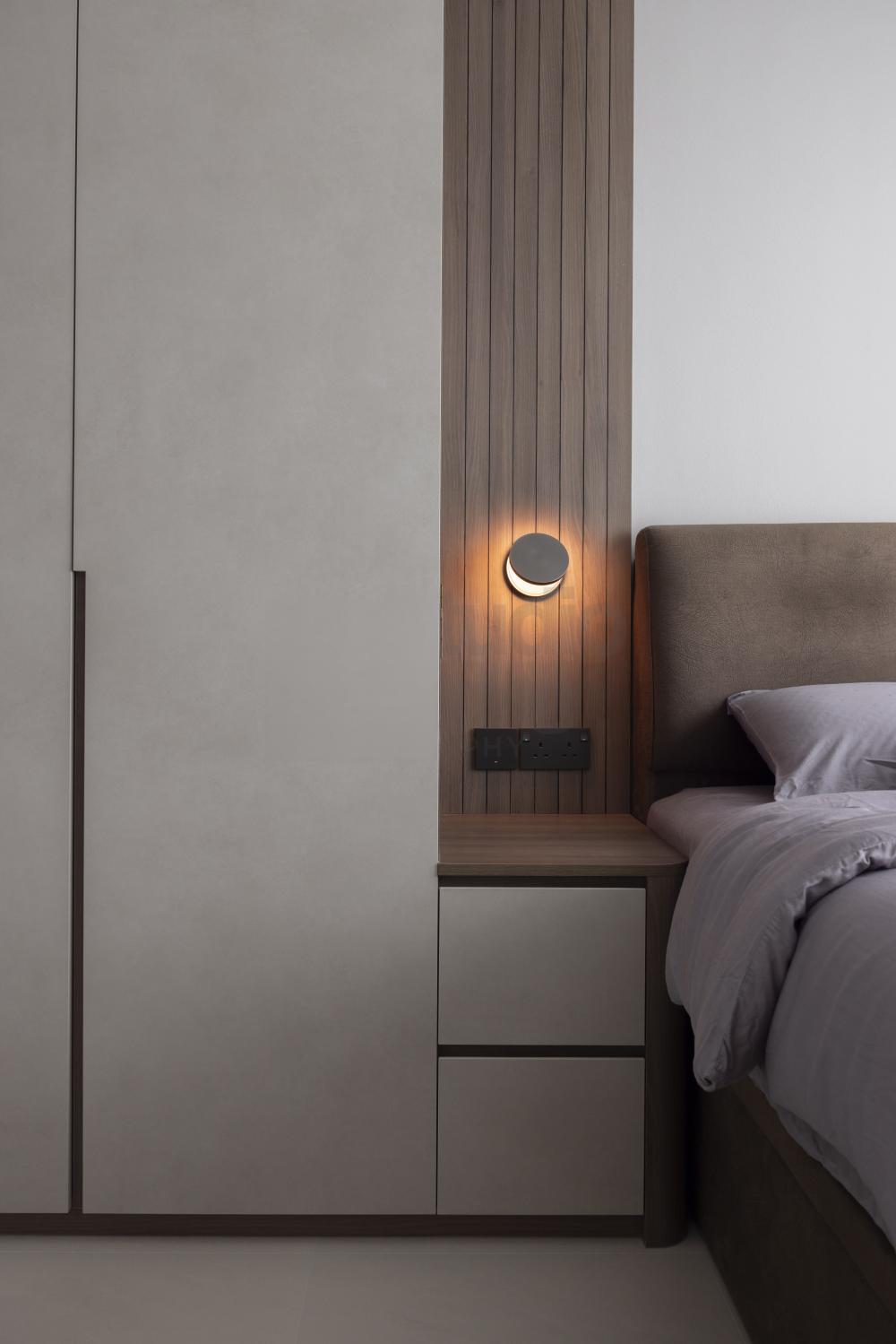 Contemporary Bedroom with Wardrobe and Built-in Bed