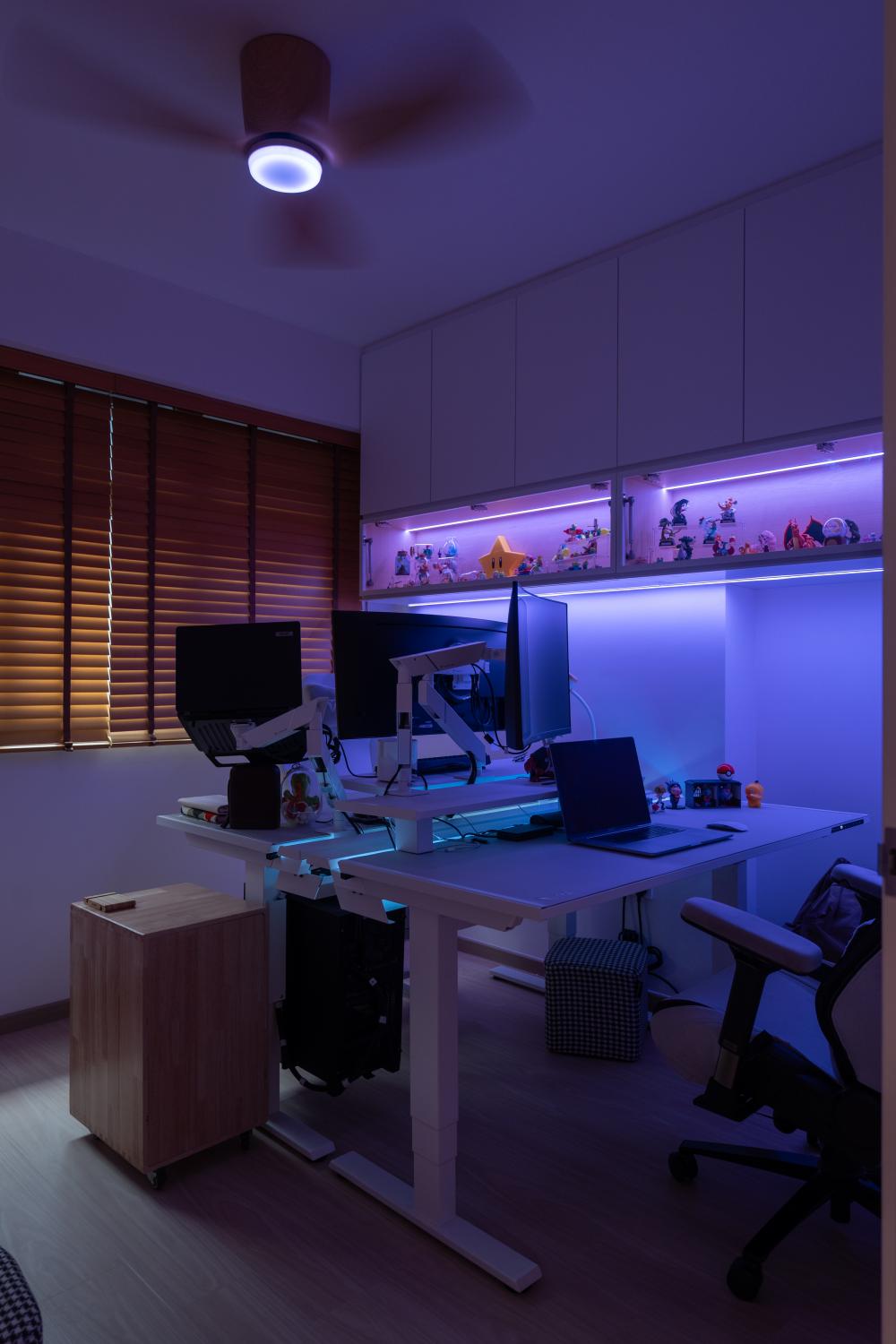 Contemporary Home Office with Desk and Desk Chairs