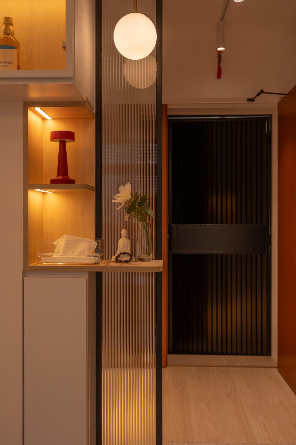 Contemporary Entryway with Shoe Rack and Shoe Cabinets