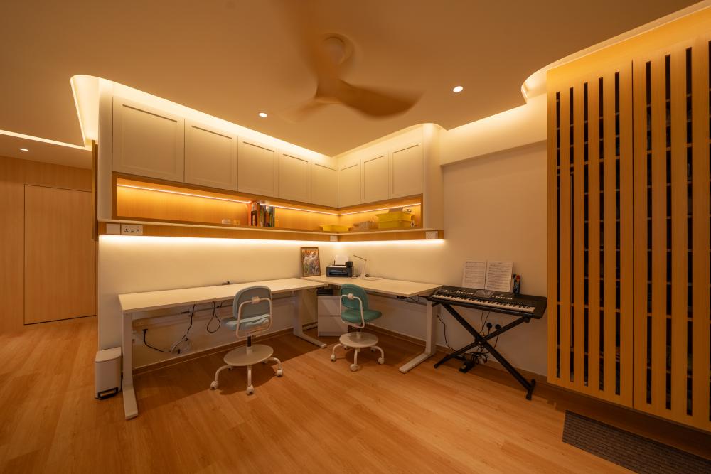 Contemporary Living Room with Homogeneous Tiles and Granite Floor