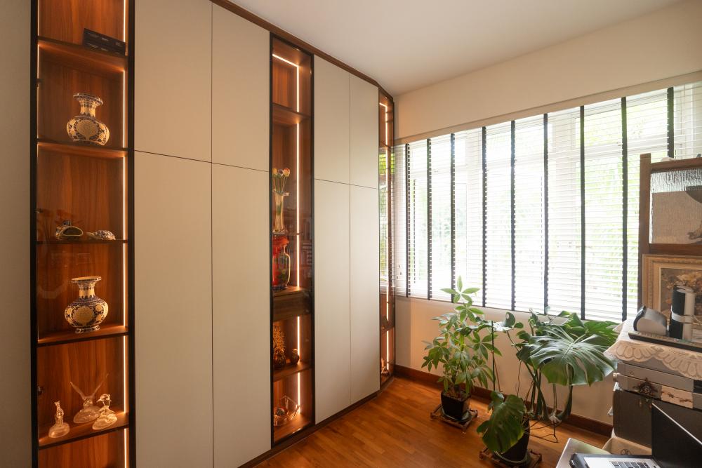 Contemporary Bedroom with Drop Light and Ceiling Light