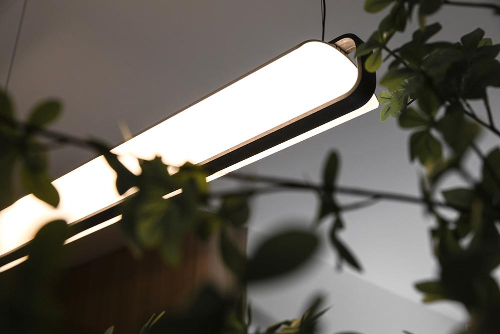 Asian Kitchen with Lighting and Hanging Lamp
