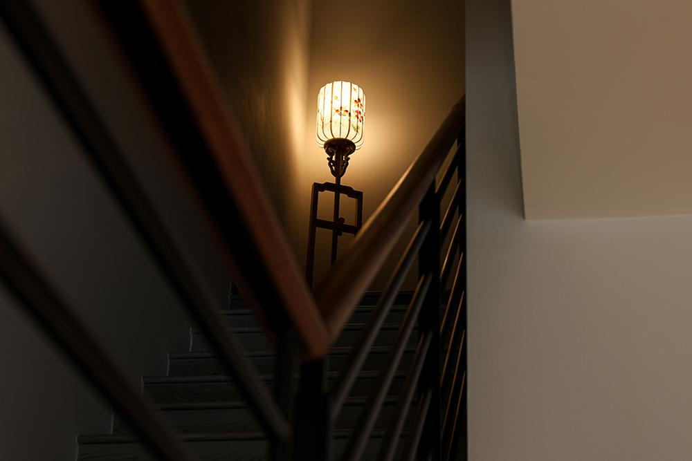 Asian Hallway with Lighting and Decorative Lighting