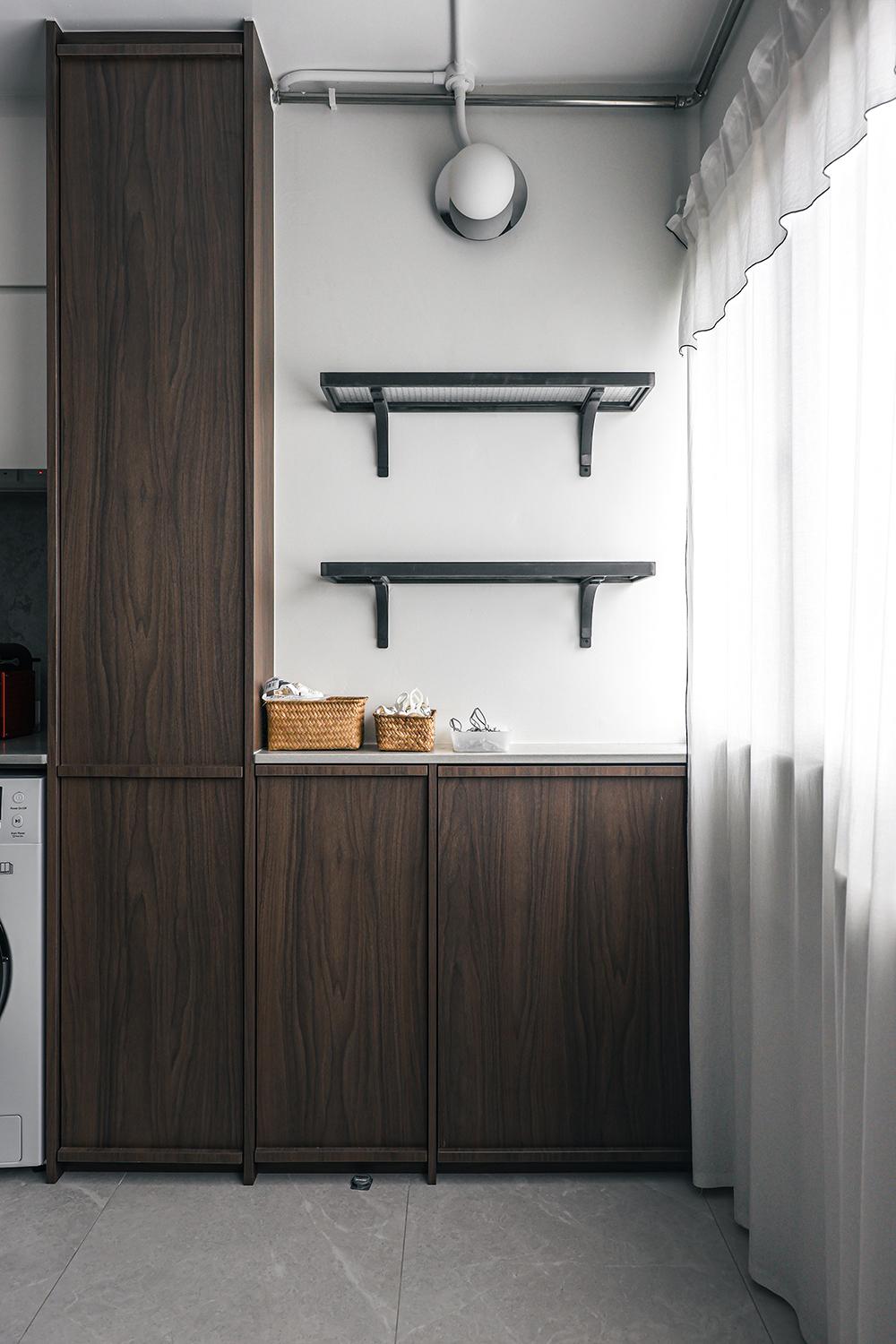 Vintage Kitchen with Countertop and Storage Cabinets