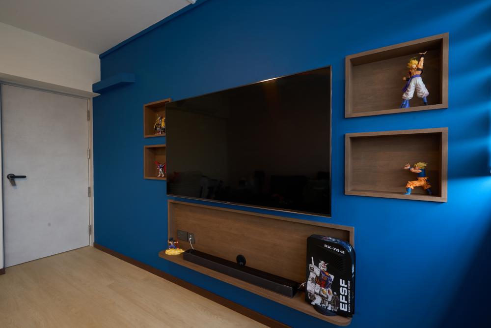 Minimalist Gaming Room with TV Console and TV