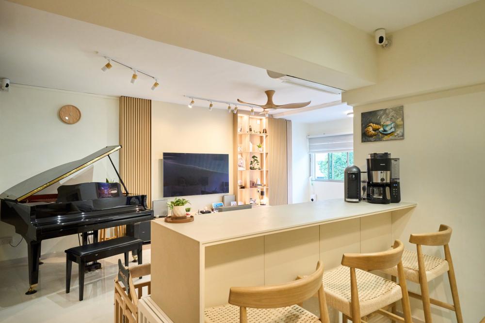 Scandinavian Kitchen with Countertop and Kitchen Island