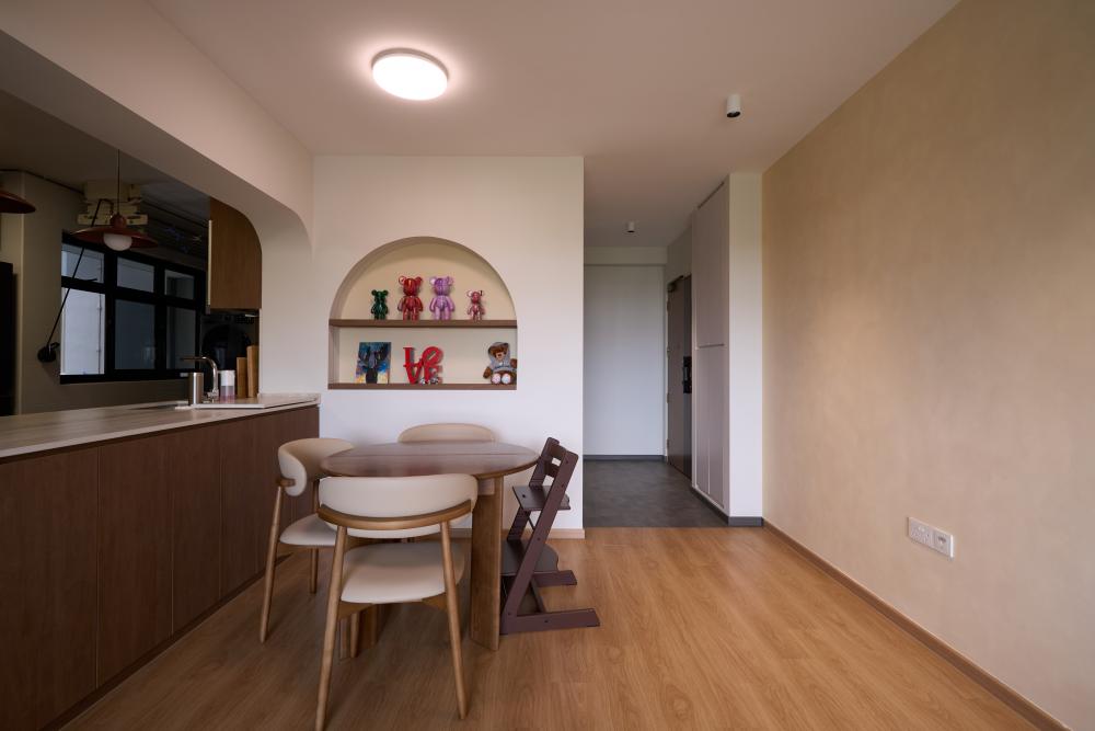 Contemporary Dining Room with Ceiling Light and Dining Table