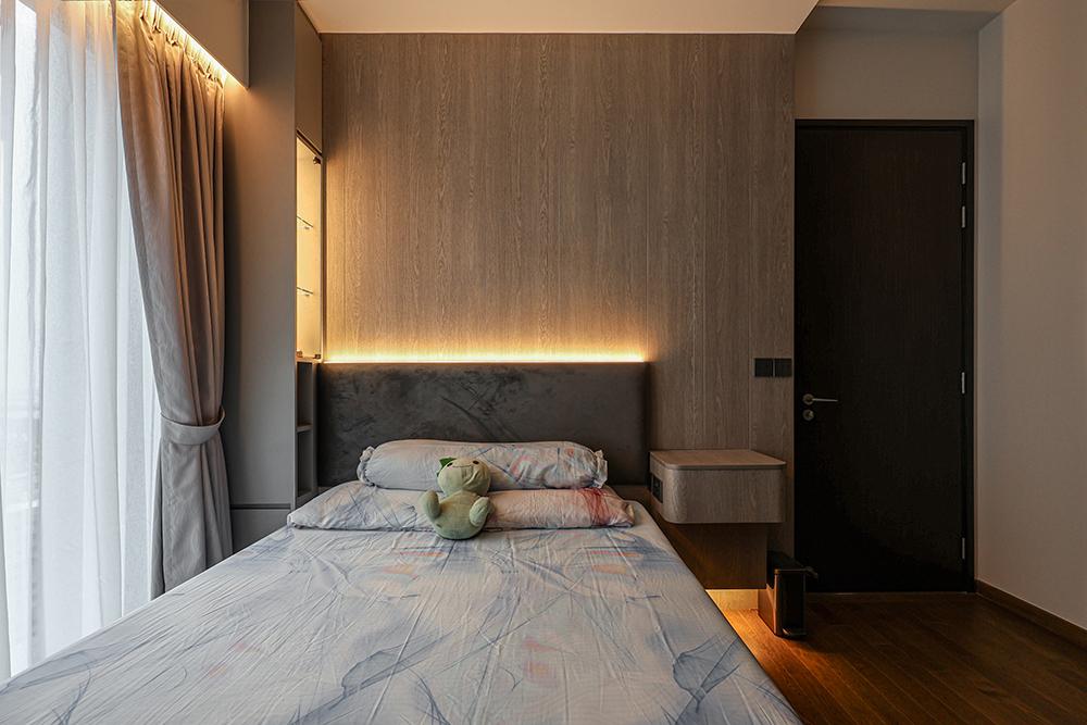 Modern Bedroom with Feature Wall and Built-in Bed