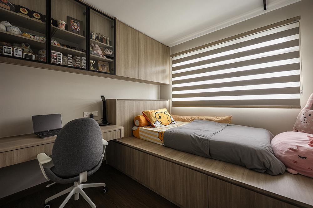 Contemporary Bedroom with Platform Bed and Storage Cabinets