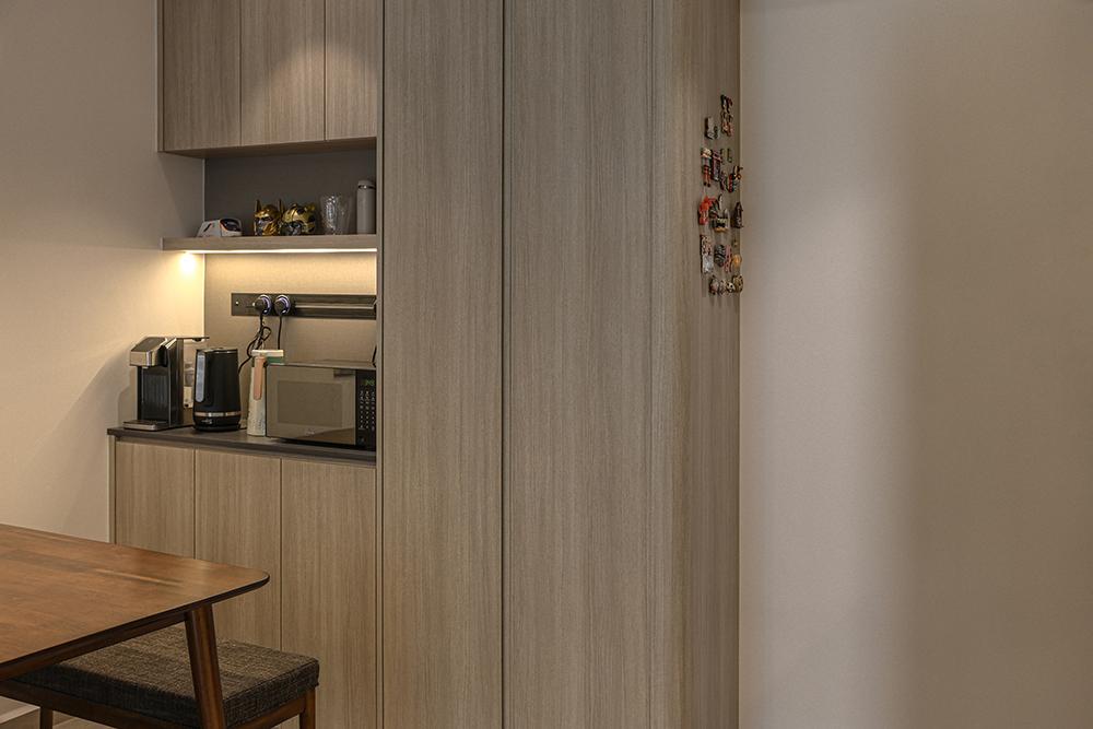 Scandinavian Pantry with Drinkware and Coffee Table