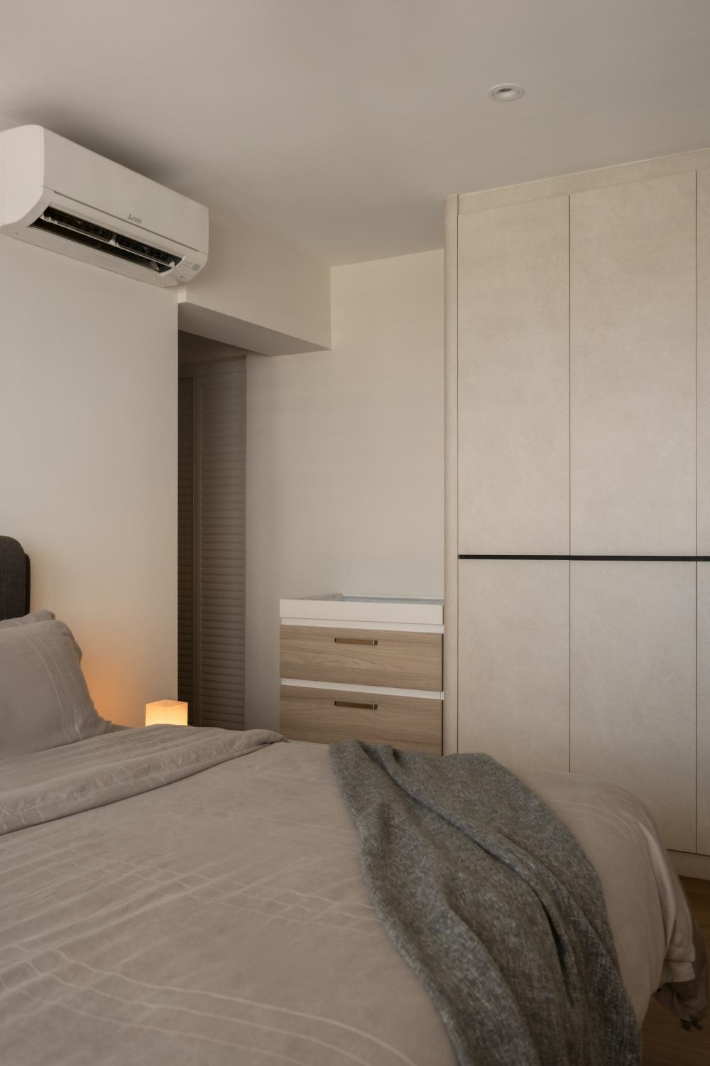 Minimalist Bedroom with Wardrobe and Bedroom Dresser