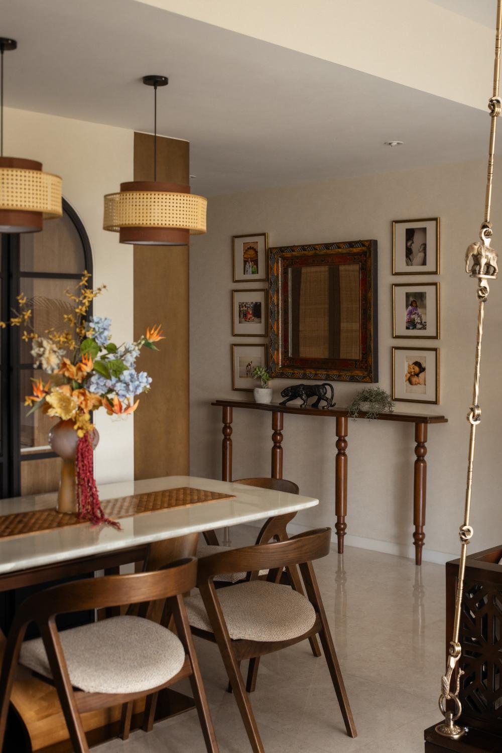 Asian Entryway with Mirror and Console Table