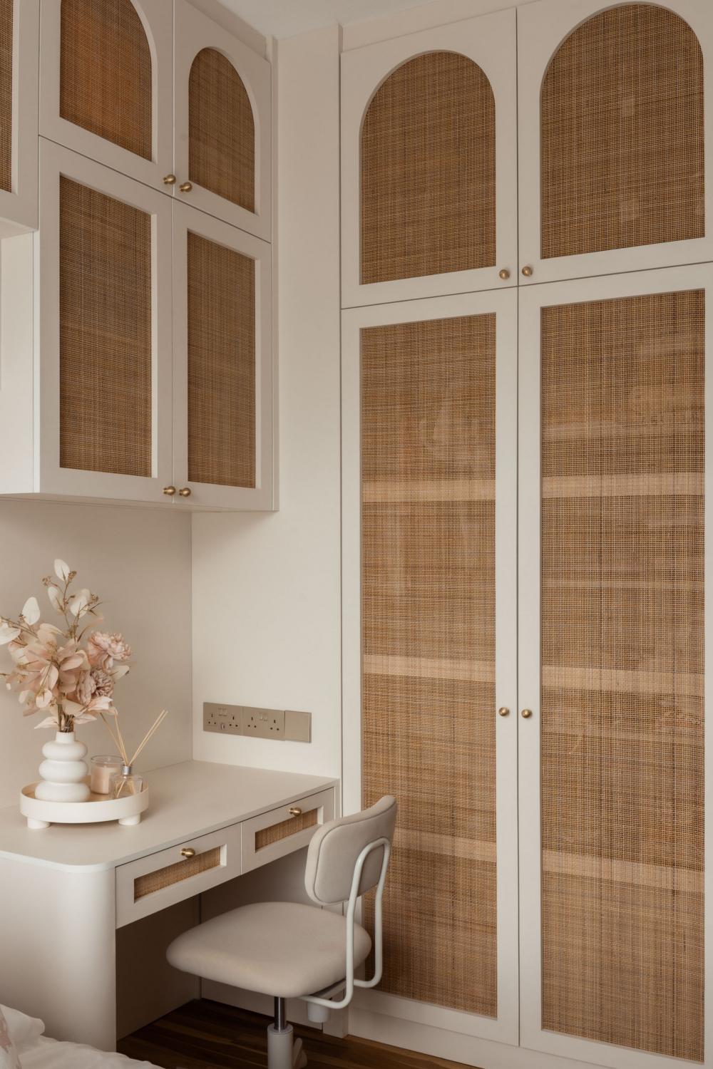 Asian Bedroom with Wardrobe and Desk