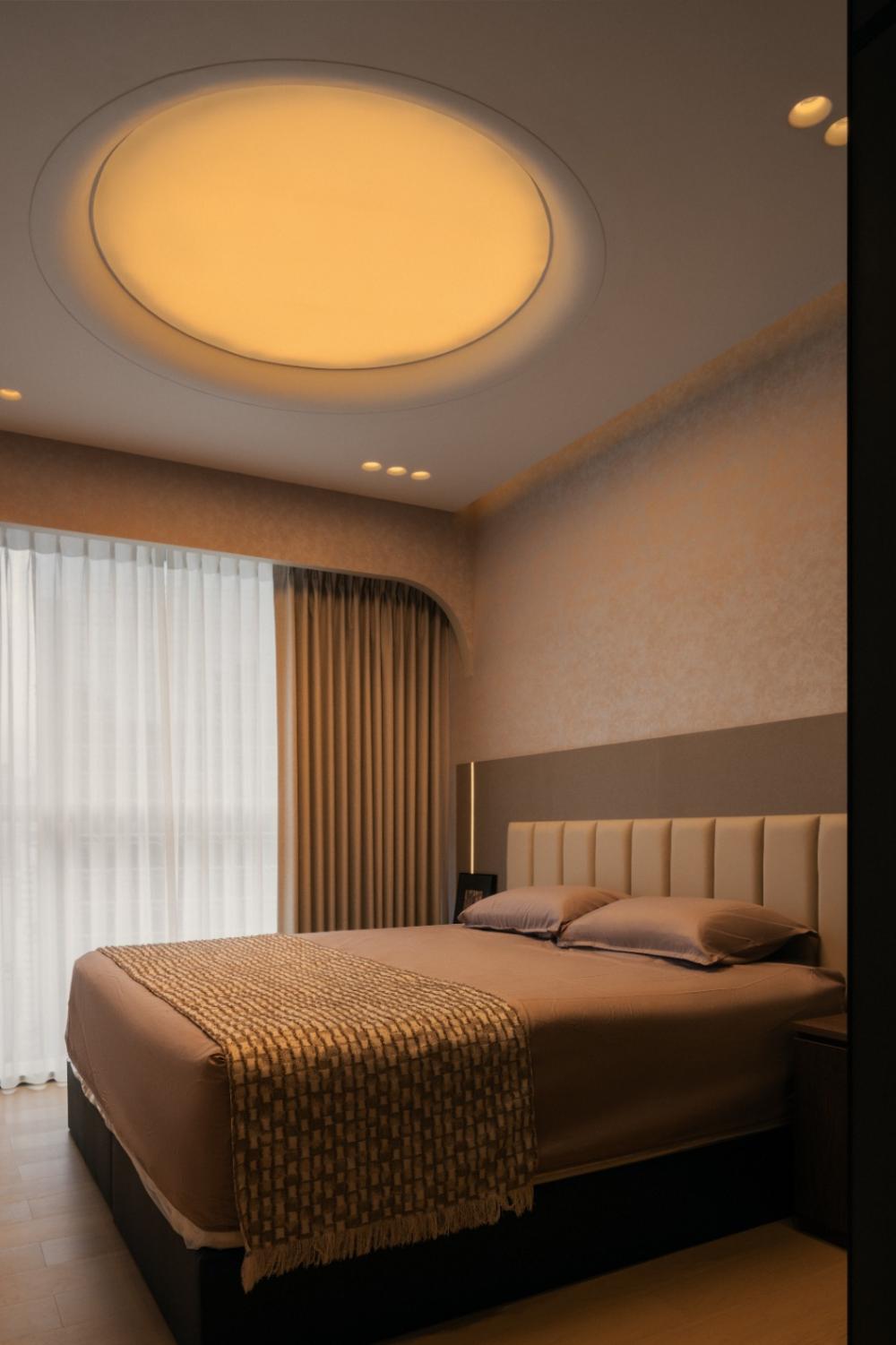 Modern Bedroom with Vinyl Flooring and Flooring