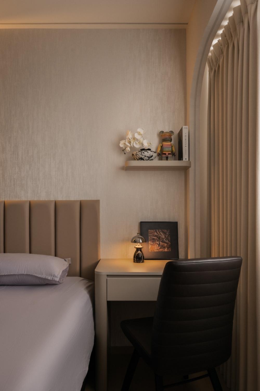 Modern Bedroom with Platform Bed and Bed