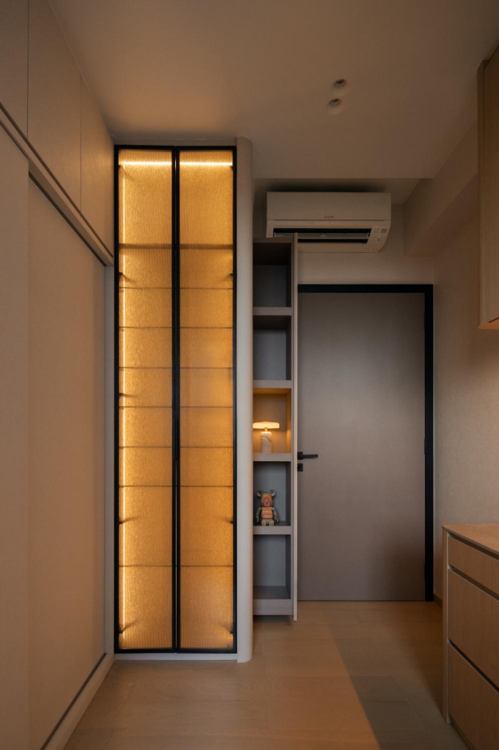 Modern Study with Bookshelf and Drop Light