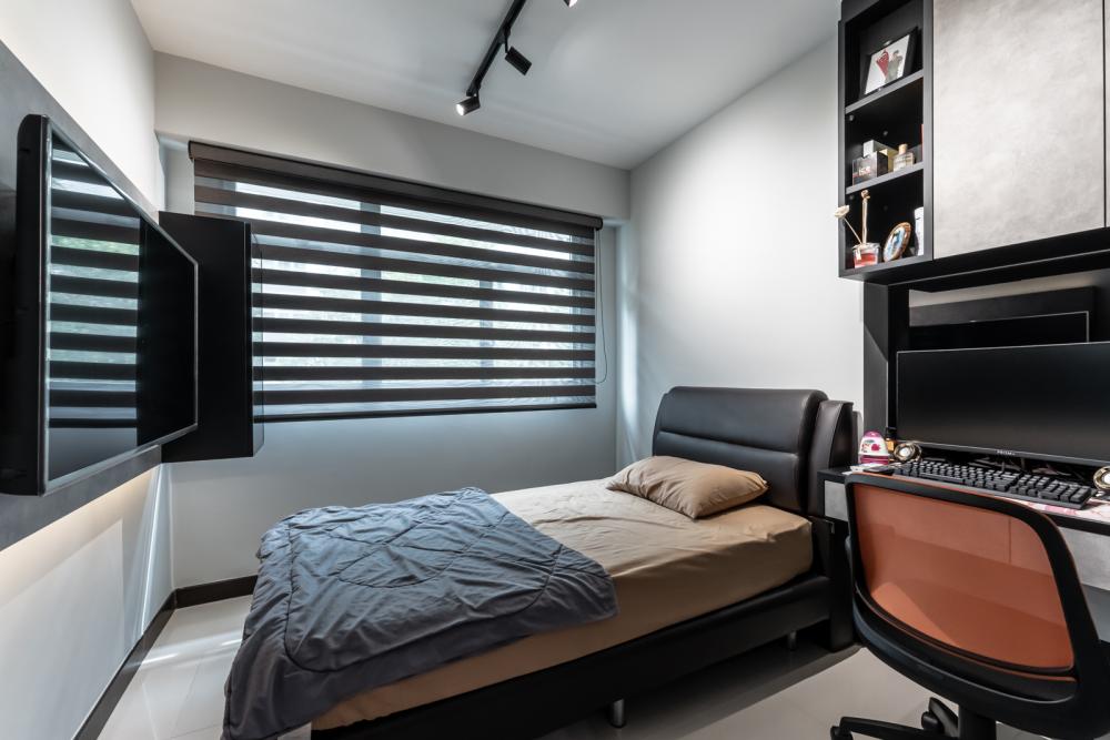 Modern Bedroom with Storage Cabinets and Queen Bed