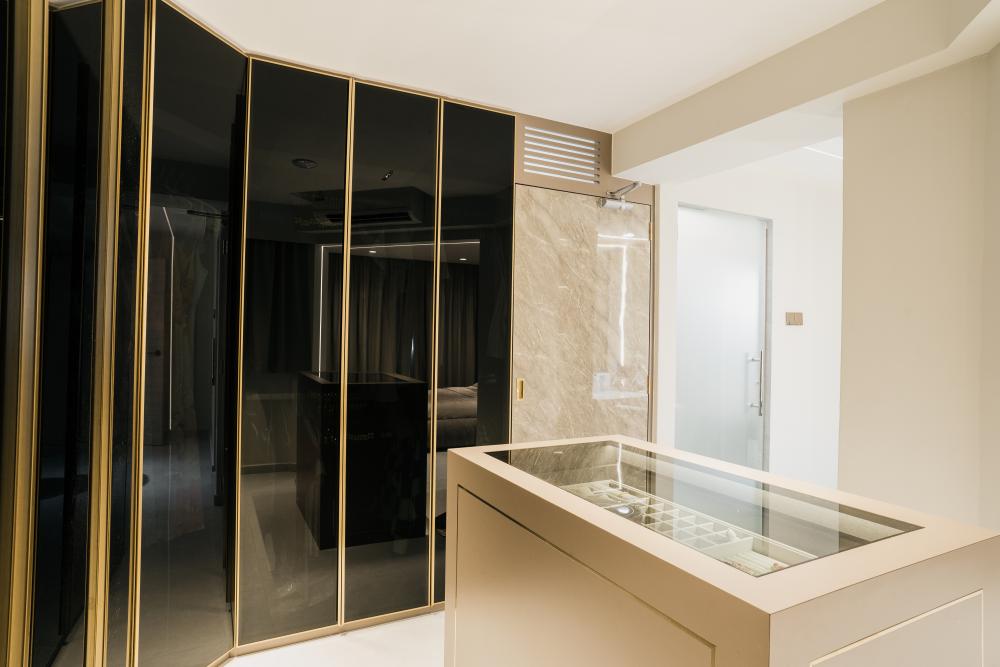 Contemporary Workstation with Mirror and Wardrobe