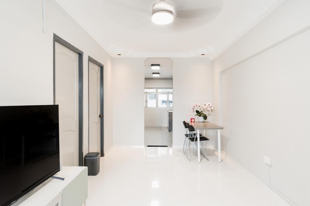 Minimalist Living Room with TV Console and Lighting