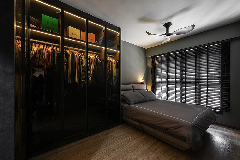 Scandinavian Bedroom with Vinyl Flooring and Wardrobe