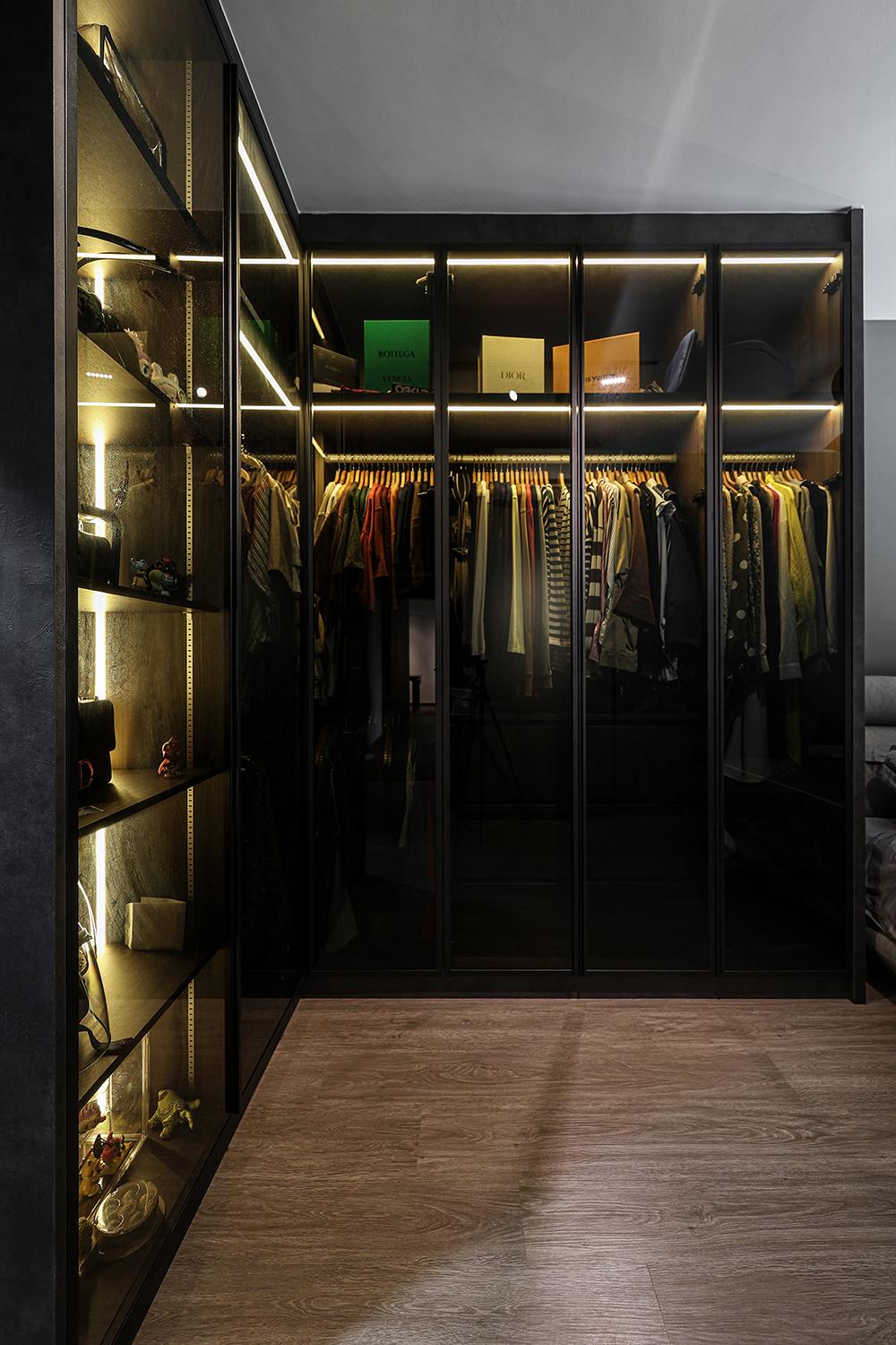Scandinavian Bedroom with Vinyl Flooring and Wardrobe