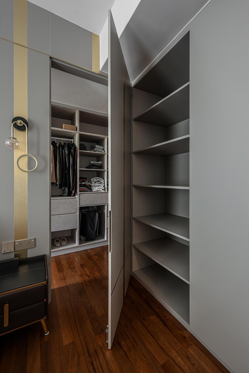 Modern Bedroom with Feature Wall and Wardrobe